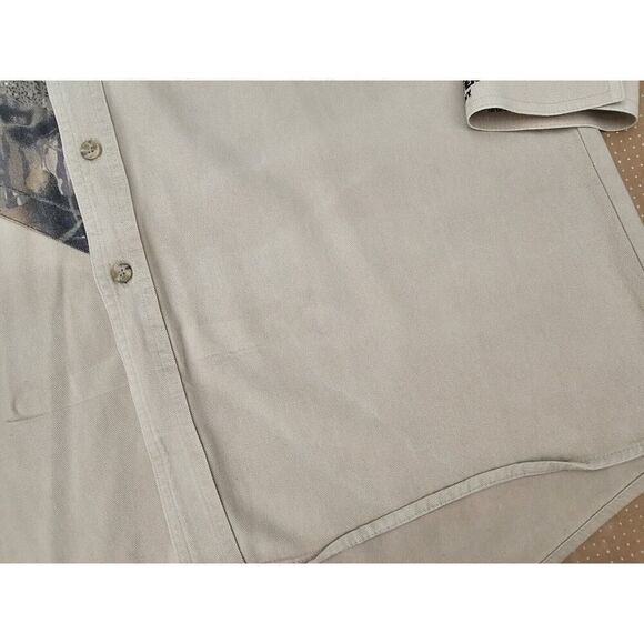 Mossy Oak Button Down Hunting Shirt Beige Men's Size Large Long Sleeve - Picture 7 of 16